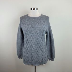 Cyrus Solid Gray Knit Long Sleeve Sweater Women Medium Soft